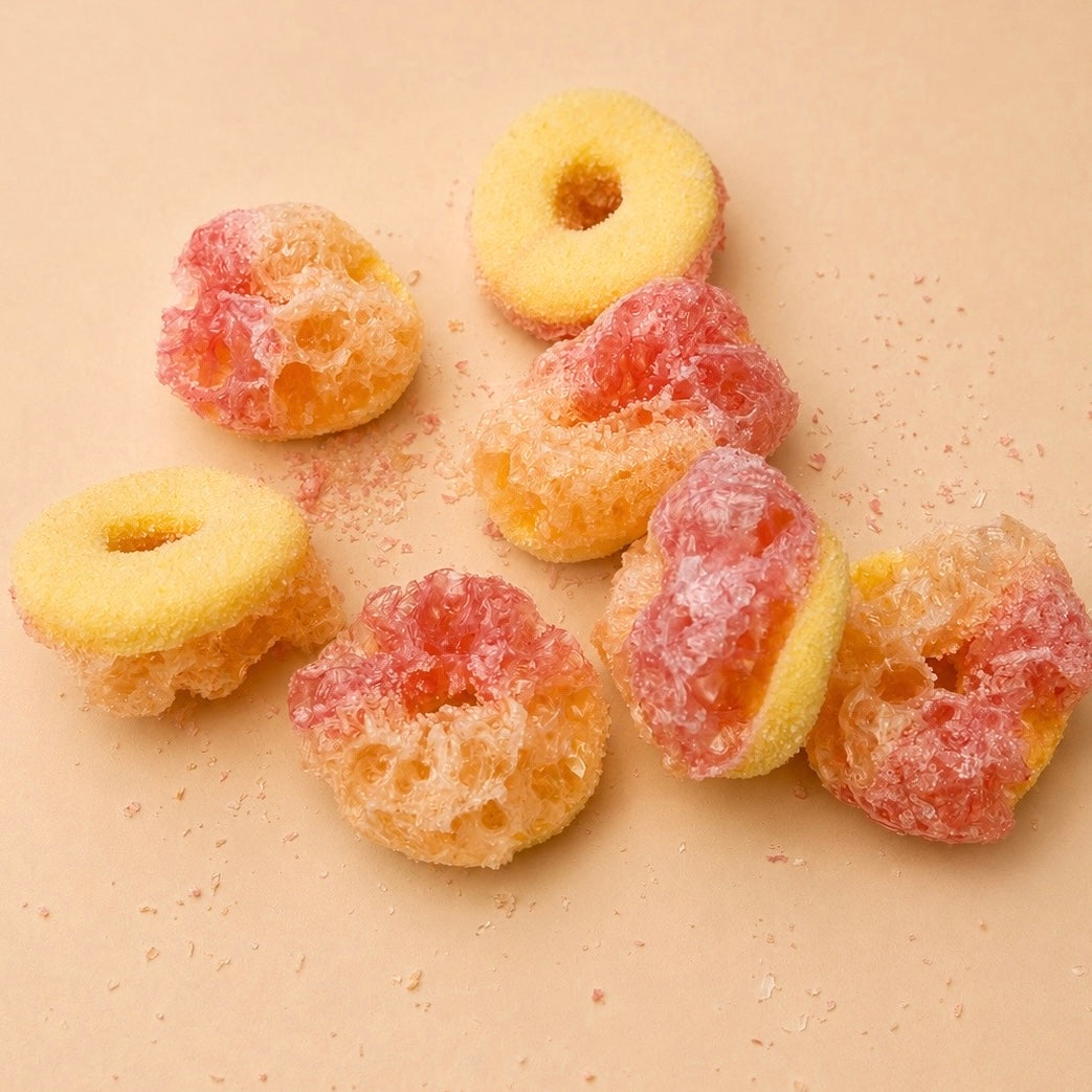 Candy Crunch Saure Mini Pfirsich Ringe 20 g